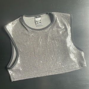 Silver Sequin Crop Top